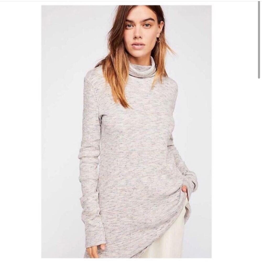 Free People We The Free Stonecold Turtleneck Tunic Top XS NWT Ivory Cozy Fall